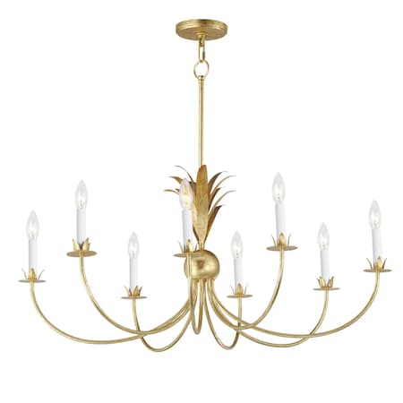 Maxim Lighting Paloma 8-Light Chandelier, Gold Leaf 2888GL